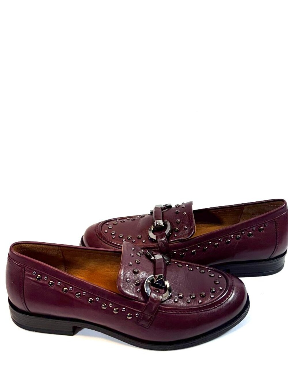 MIZ MOOZ LEATHER SLIP ON LOAFERS WINE 37EU / 7US NEW # T - 256